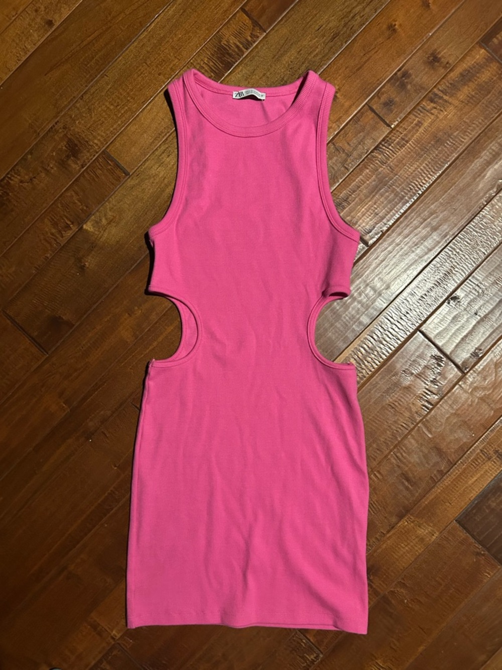 Zara Hot Pink Ribbed Mini Dress (sz M)
